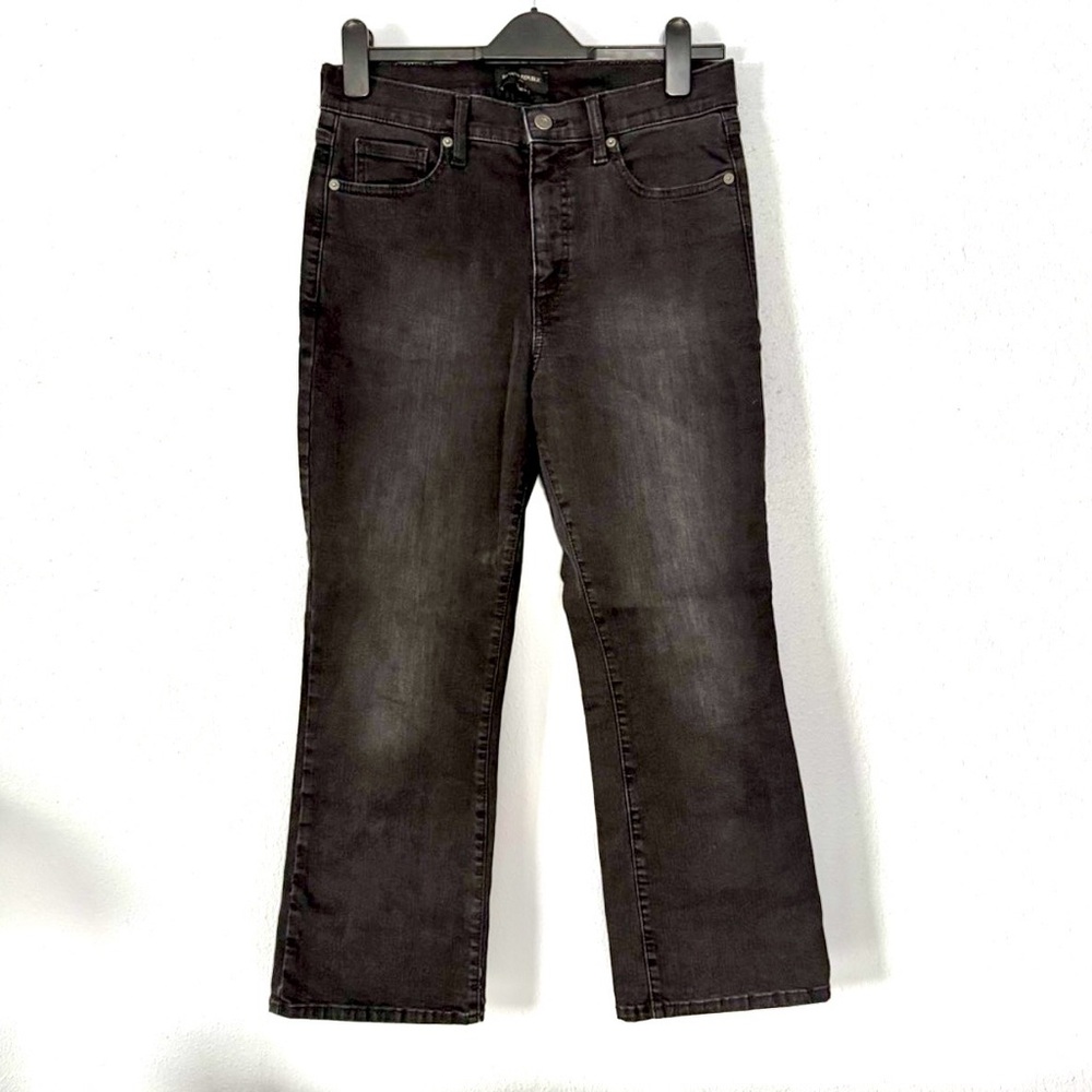 Banana Republic High Rise Demi Bootcut Faded Black Ankle Jeans